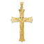 14K Gold Crucifix Cross Pendant with Polished, Satin, and Diamond-Cut Finish