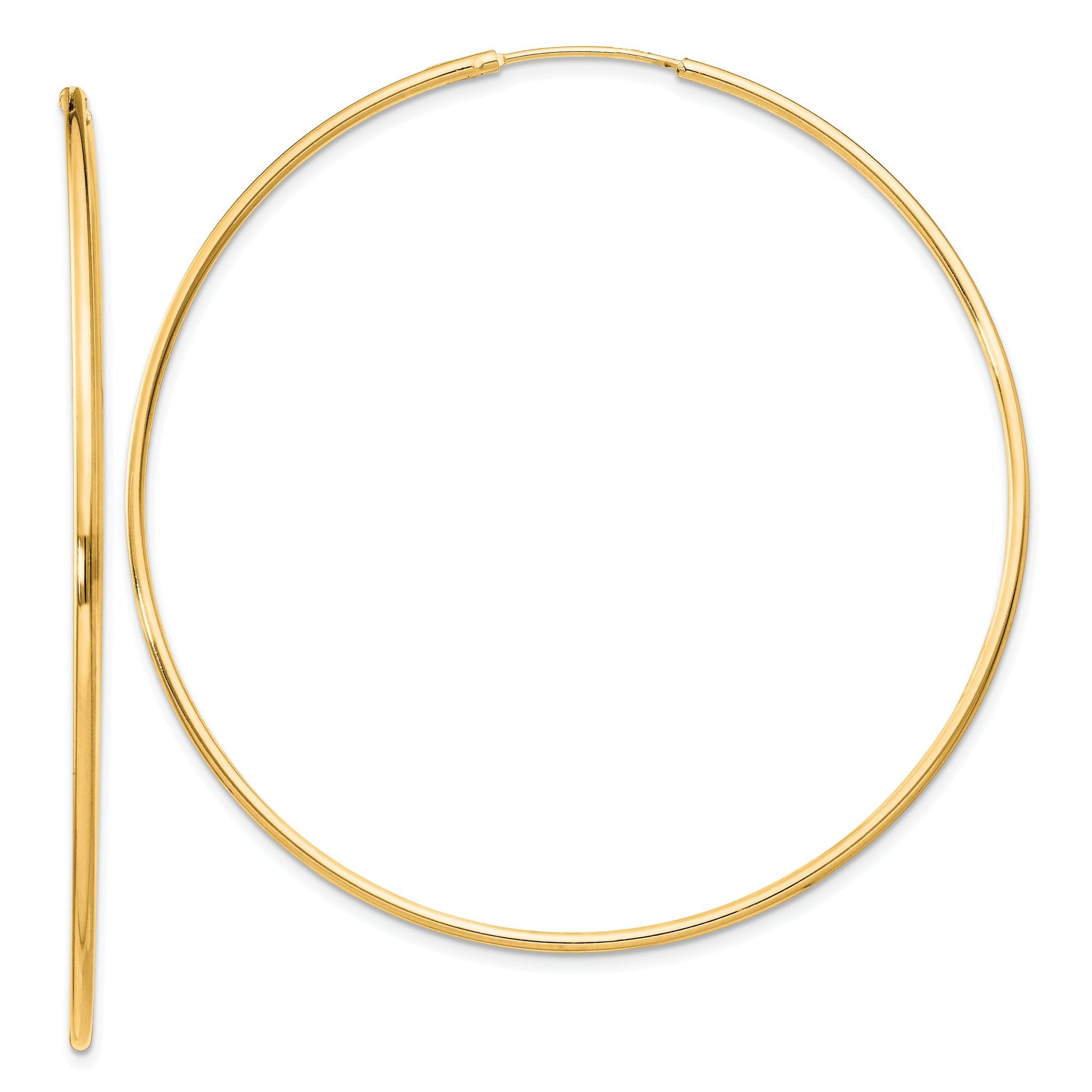 Sterling Silver Flash Gold-plated 1.3mm Endless Hoop Earrings Main image
