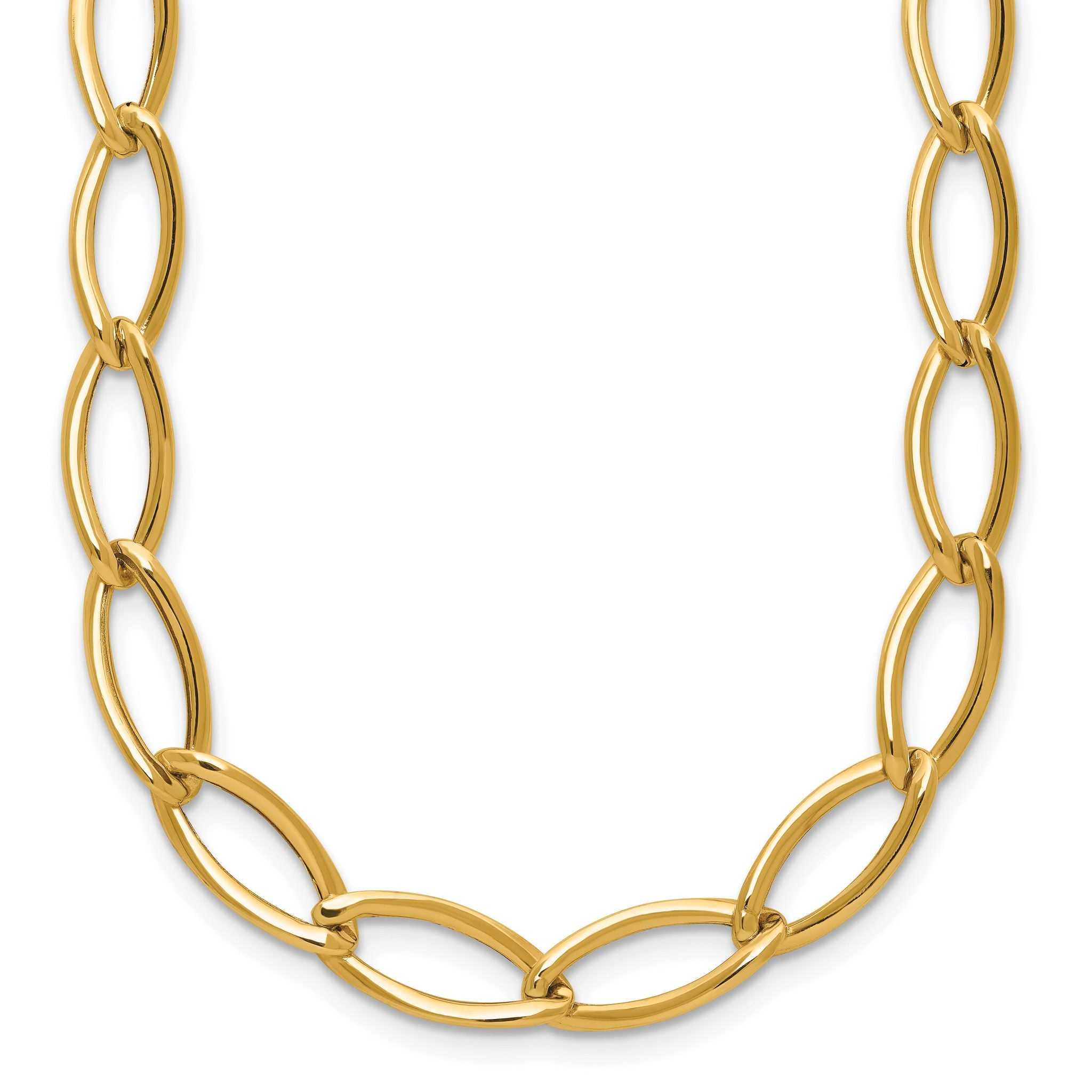 14K Polished Fancy Oval Link Necklace Main image