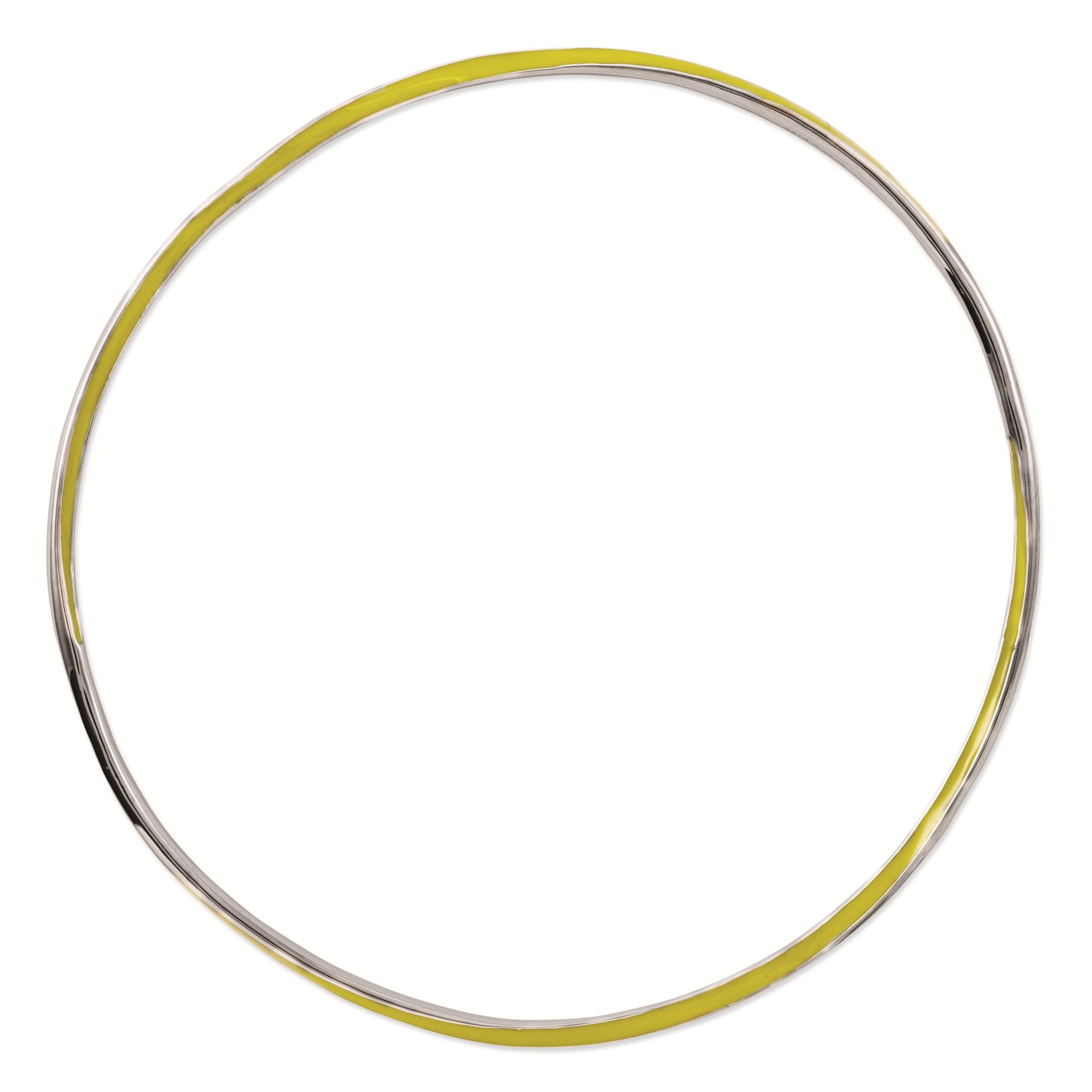 Sterling Silver Stackable Expressions Twisted Yellow Enamel Bangle Secondary image