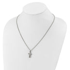 Stainless Steel Laser-cut & CZ Crosses Pendant Necklace