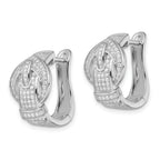 Sophia Jewelers Sterling Silver Cubic Zirconia Buckle Earrings with Rhodium Polish