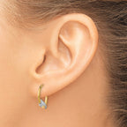 10K & Rhodium Dolphin Hoop Earrings