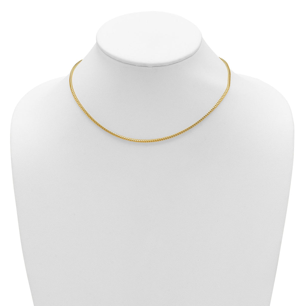 14K 2.1mm D/C Open Franco 1in+1in Adjustable Chain