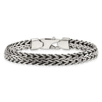 Sterling Silver Antiqued Polished 8.25mm Fancy Chain 7.75 inch Bracelet