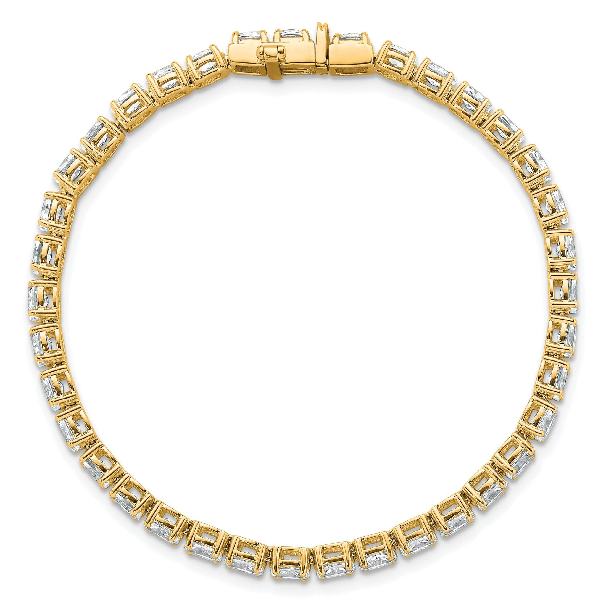 14k 7 carat Lab Grown Diamond VS/SI+ G+ Complete Oval Tennis Bracelet