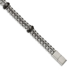 Stainless Steel Polished Black IP-plated with . ext. Bracelet for Men