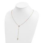 Sophia Jewelers 14K Gold Polished Beaded Rosary Necklace Unisex 19.5