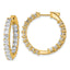 14K Yellow Gold Lab-Created Diamond VS+ F+ Princess-Cut In-and-Out Hoop Earrings