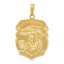 14K Gold Saint Michael Medal Pendant with Polished Finish Solid Design