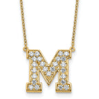 14k 5/8 carat Lab Grown Diamond VS+ F+ Complete Letter M 18 inch Initial Necklace