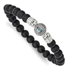 Sterling Silver Reflections 8mm Matte Black Onyx Beaded 8in Bracelet/Bead not included, sold seperately