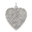 SS Rh-plt Engraveable Heart Patterned Polished Front/Satin Back Disc