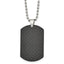 Chisel Stainless Steel Brushed Black Solid Carbon Fiber Dog Tag on a 22 inch Ball Chain Necklace
