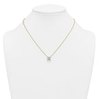 14k 3 carat Certified Lab Grown Diamond VS+ F+ Princess Complete Four Prong 18 inch Pendant Necklace