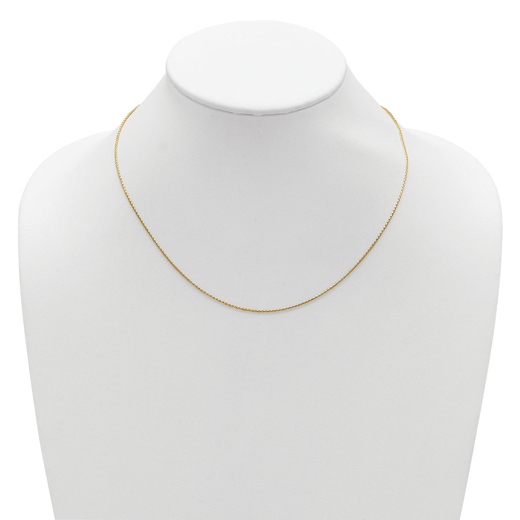 Sterling Silver Gold-plated 1mm D/C Spiga 1in+1in Adjustable Chain
