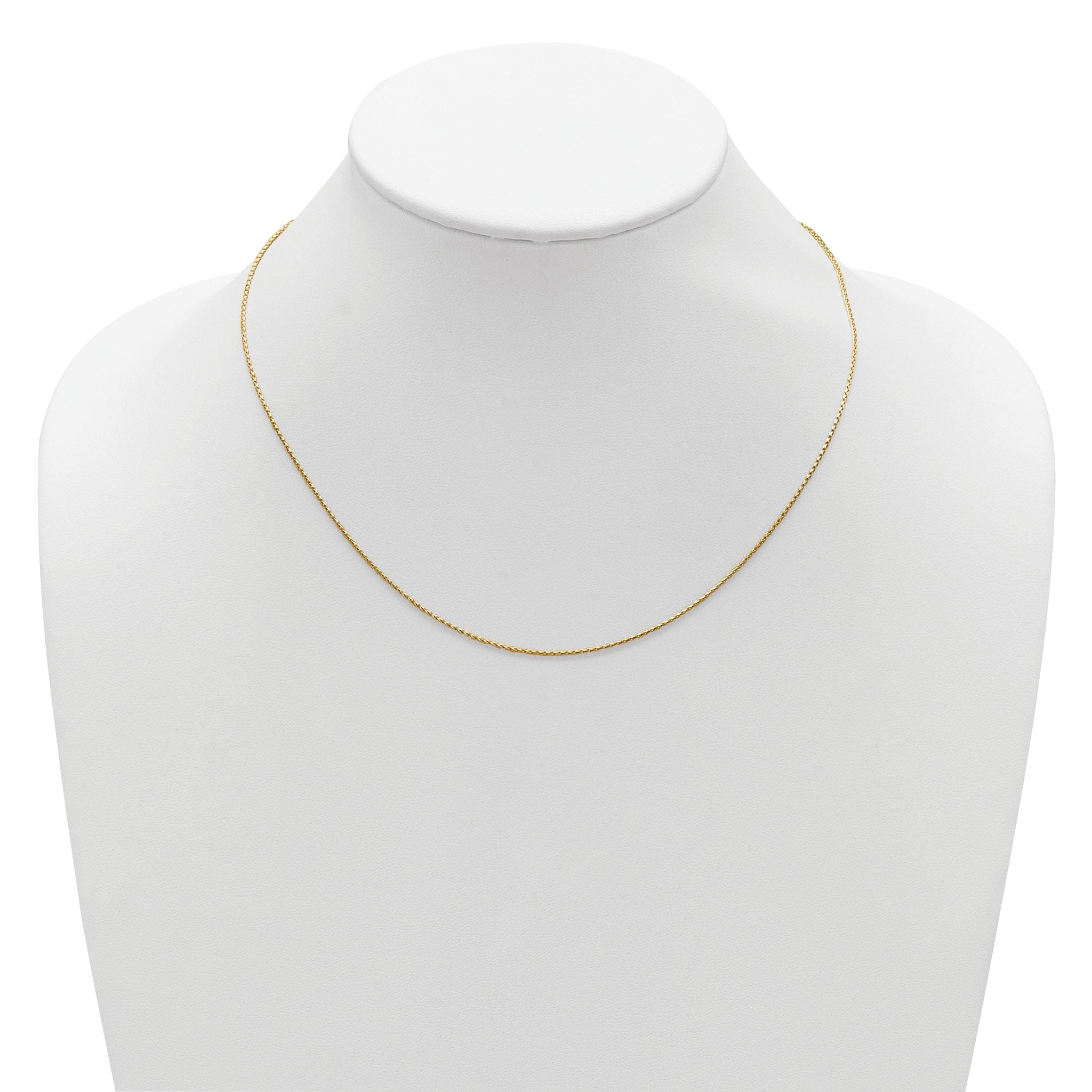 Sterling Silver Gold-plated 1mm D/C Spiga 1in+1in Adjustable Chain