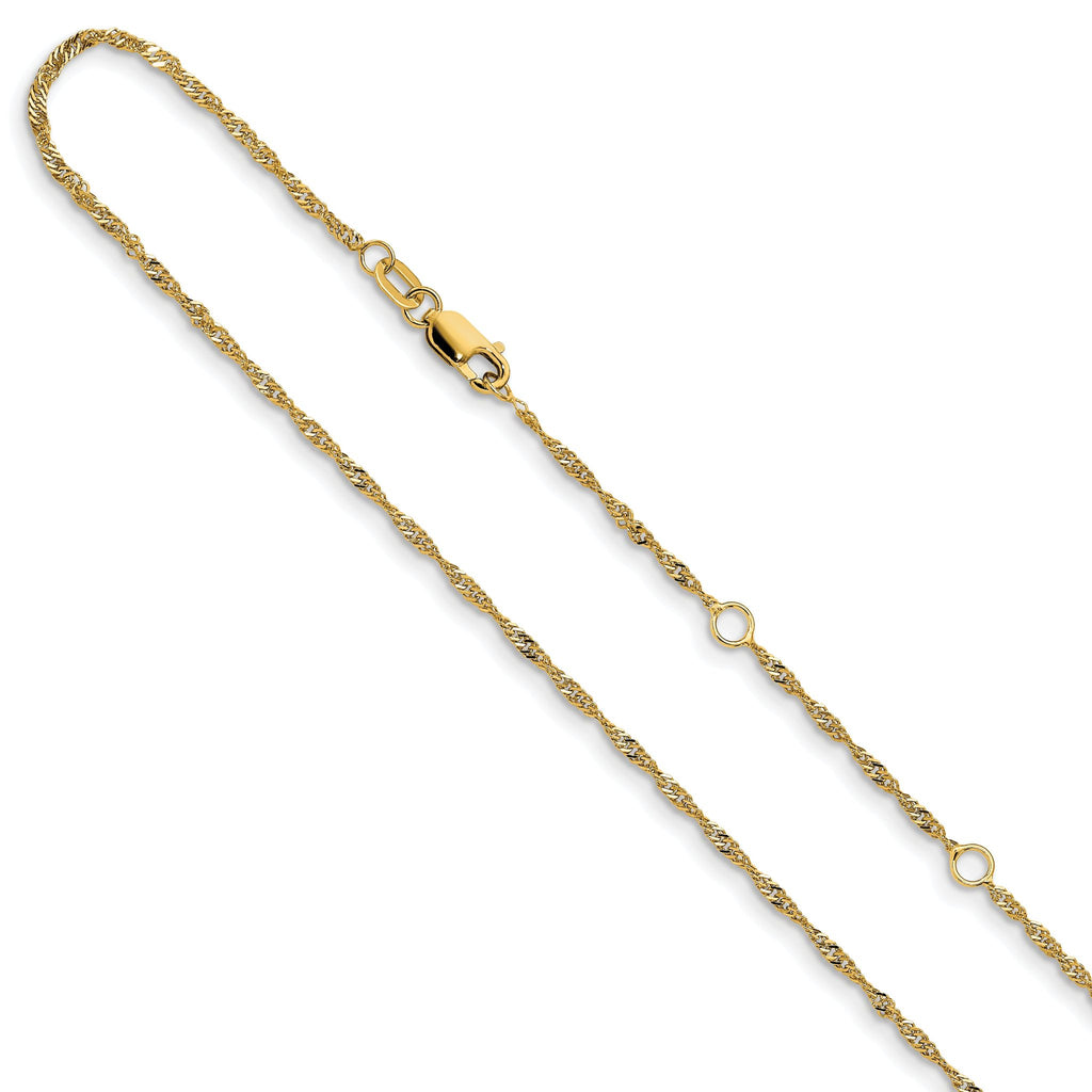 1.25mm 10K Yellow Gold Singapore Chain