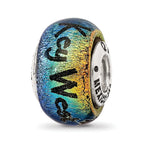 Sterling Silver 925 Dichroic Glass Bead with Key West Orange Accent