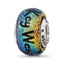 Sterling Silver 925 Dichroic Glass Bead with Key West Orange Accent