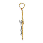 14K Two-Tone Gold Diamond-Cut Crucifix Pendant Elegant and Themed