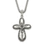 Stainless Steel Antiqued & Polished Crucifix Necklace