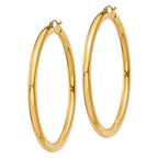 14K Polished 4mm Tube Hoop Earrings