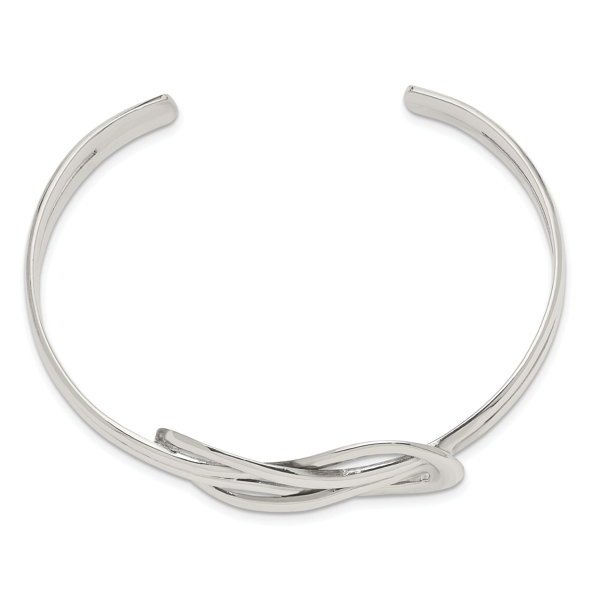 Sophia Jewelers Sterling Silver 925 Knot Cuff Bangle with Polished Finish Secondary image