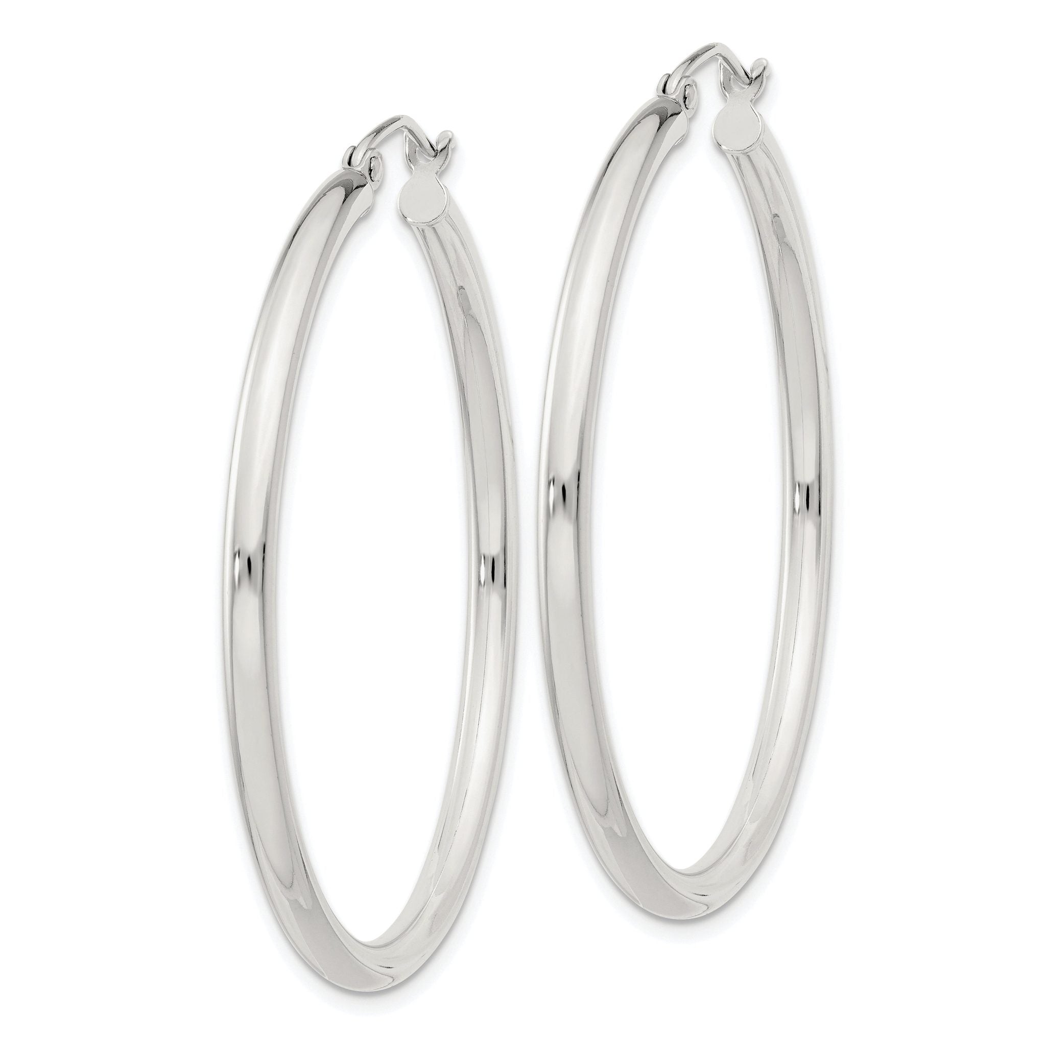 Sterling Silver 2.5mm Round Hoop Earrings Secondary image