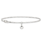 Sterling Silver Shell Dangle 9 inch Plus 1 inch Extender - Total 10 inch Anklet