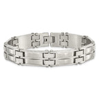 Stainless Steel Polished and Brushed Link Bracelet for Men