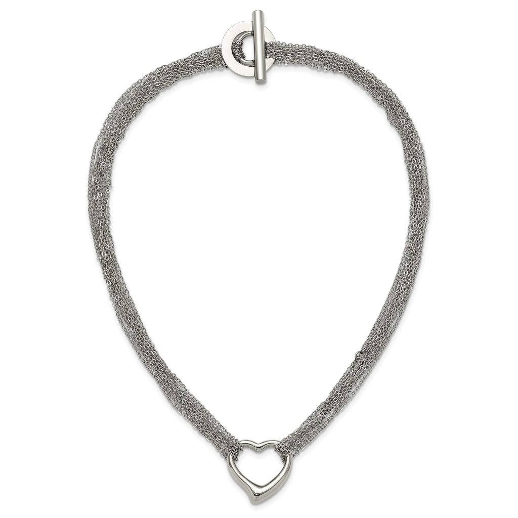 Heart Multi-Strand Necklace in Stainless Steel
