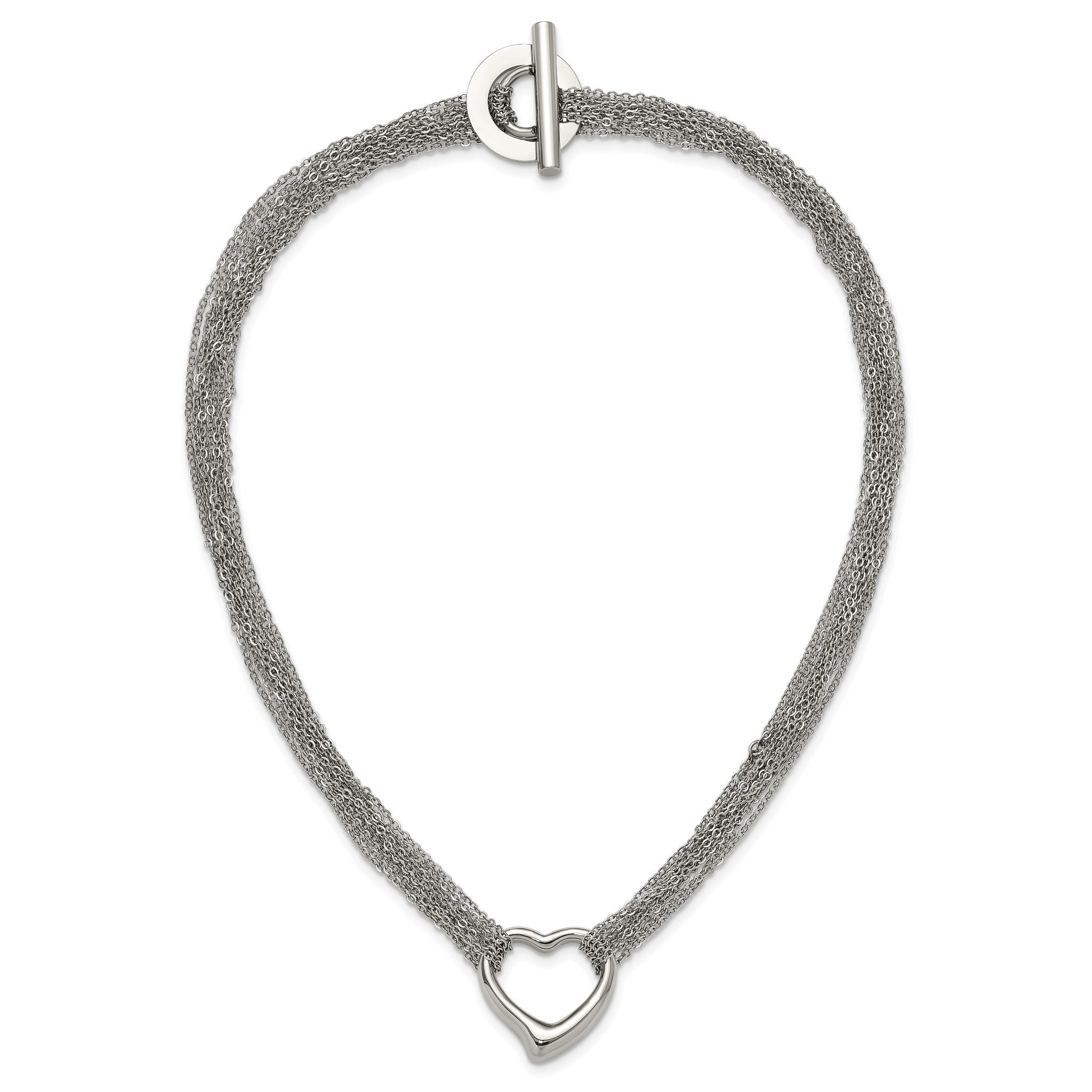 Heart Multi-Strand Necklace in Stainless Steel