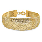 14K Polished Woven Graduated Dome Bracelet
