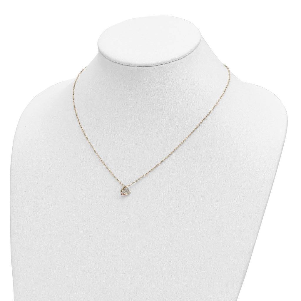 10K Tri-color w/12K Accents Diamond Black Hills Gold Necklace