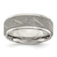 Ridged Edge Wedding Band in Stainless Steel, 8mm