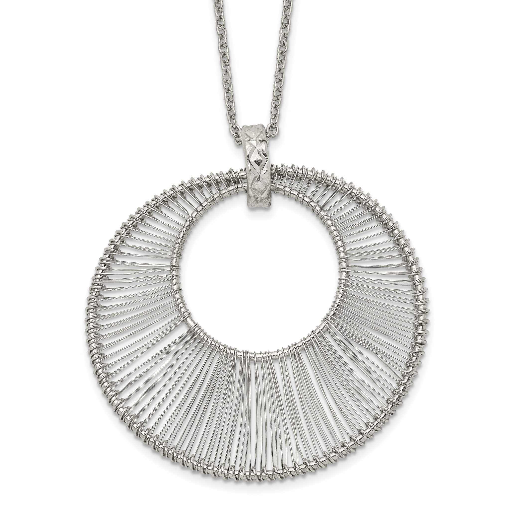 Polished Wire Circle Necklace in Stainless Steel Main image
