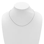 14K White Gold 1.15mm D/C Open Franco 1in+1in Adjustable Chain