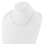 Sterling Silver Polished CZ 6 Station with 2in ext Necklace