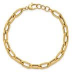 14K Polished Fancy Link with .5in ext. Bracelet