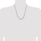 Sterling Silver Rhodium-plated 6.75mm Concave Beveled Curb Chain