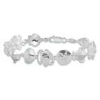 De-Ani Sterling Silver Rhodium-plated Polished Multi-Shell and Sealife Bracelet