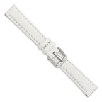 White Leather Watch Band with Panerai-Style Buckle, 18mm