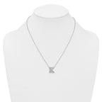 14k White Gold 1/2 carat Lab Grown Diamond VS+ F+ Complete Letter K 18 inch Initial Necklace