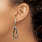 Stainless Steel Ceramic Polished Cubic Zirconia Drop Dangle Earrings for Women