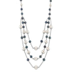 Sterling Silver Multi-Color Freshwater Pearl Necklace with Extender