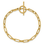 14K Polished and Twisted Fancy Link Toggle Bracelet