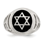 Sterling Silver Antiqued Star of David Ring