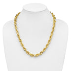 14K 20 inch 10mm Diamond-cut Rope with Fancy Lobster Clasp Chain