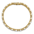 14k 10 carat Lab Grown Diamond VS/SI+ G+ Complete Emerald and Round Tennis Bracelet